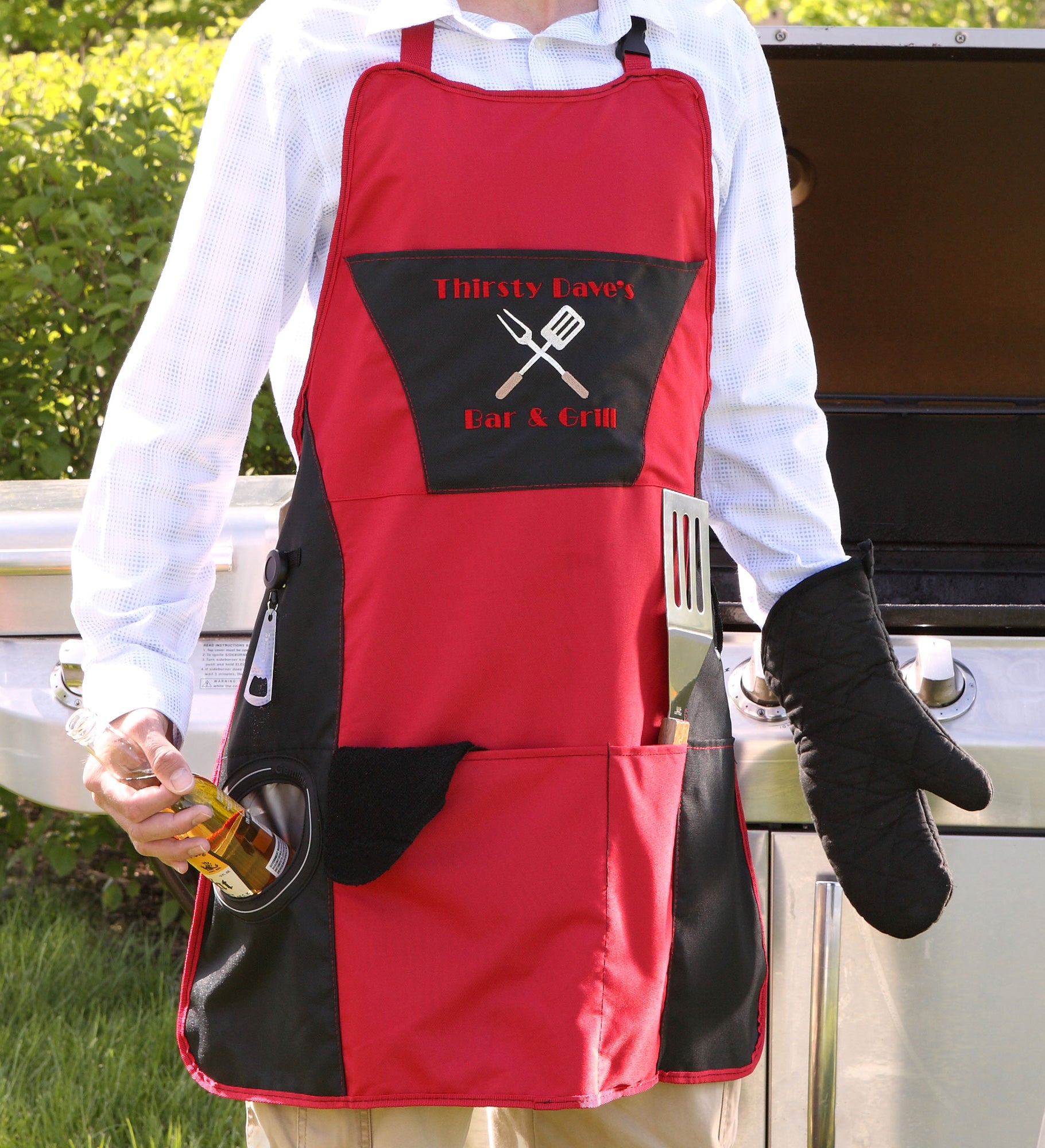 Grill Master Personalized 4pc Apron Set